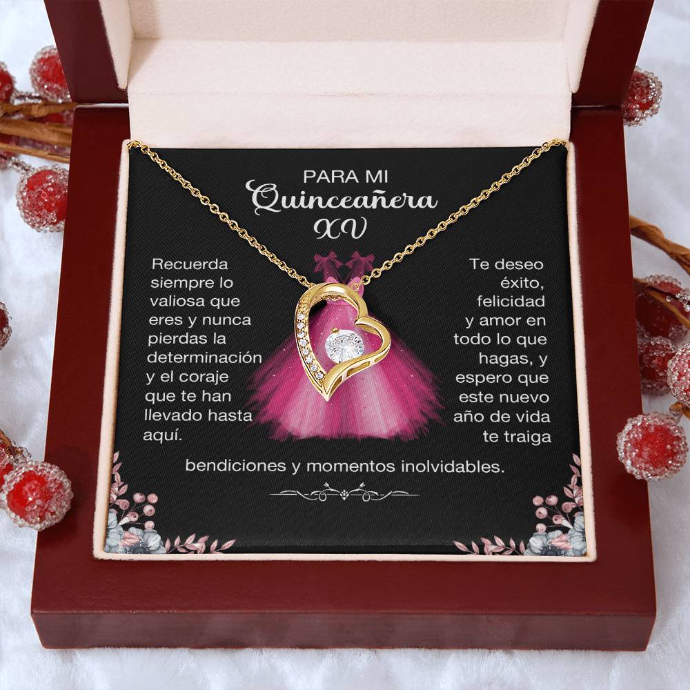 Para Mi Quinceañera XV - Te Deseo Éxito, Felicidad Y Amor (Collar)