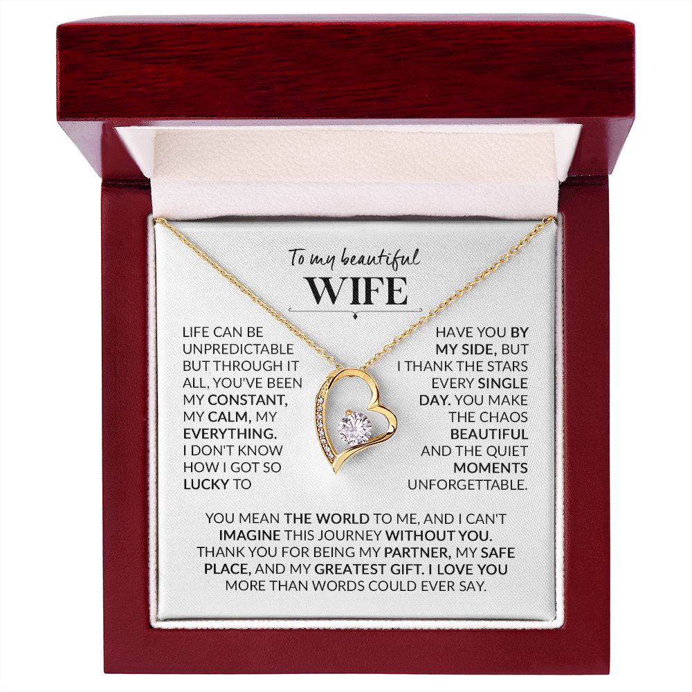 To My Wife – My Constant, My Calm, My Everything Forever Love Necklace