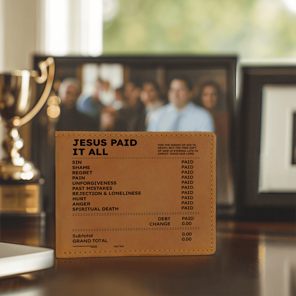 Jesus Paid It All Wallet – Christian Leather Wallet