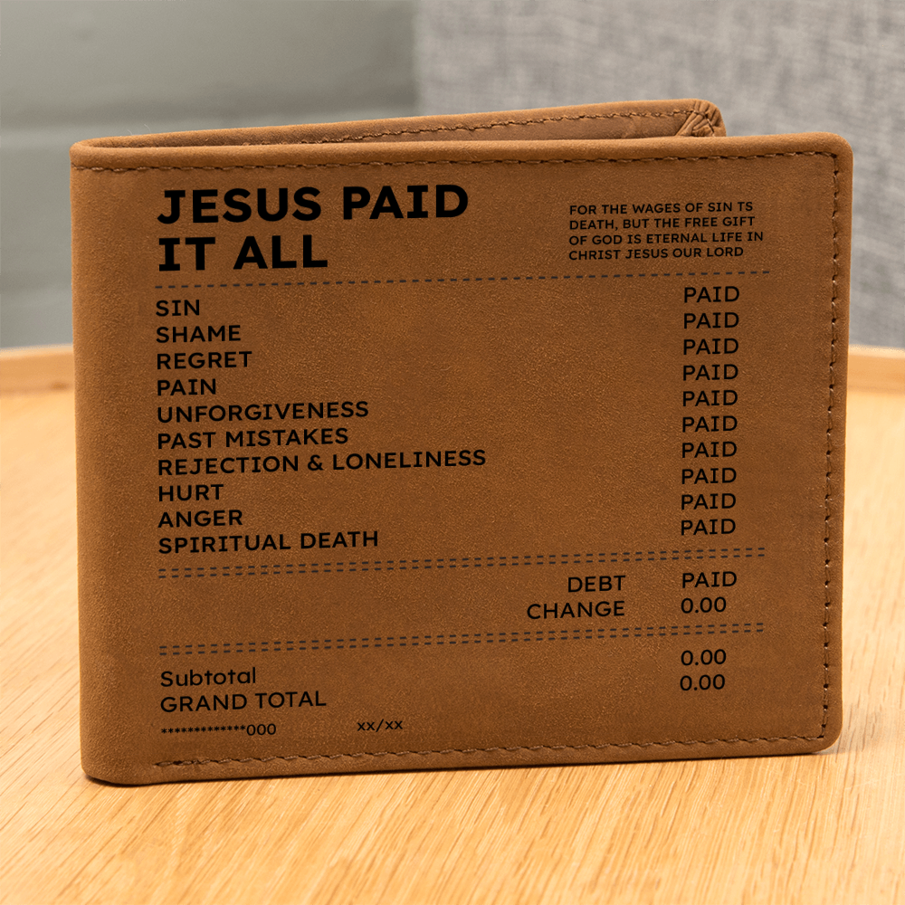 Jesus Paid It All Wallet – Christian Leather Wallet