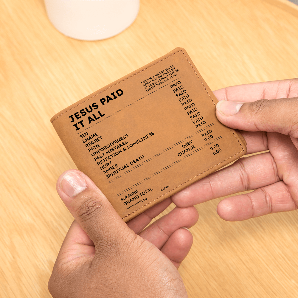 Jesus Paid It All Wallet – Christian Leather Wallet