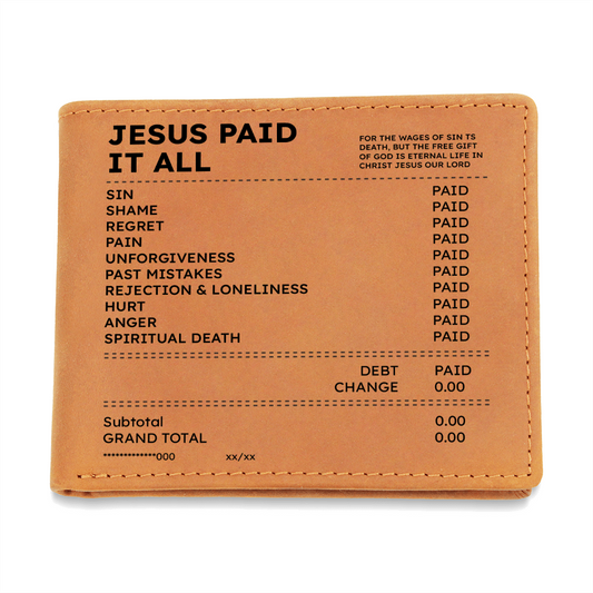 Jesus Paid It All Wallet – Christian Leather Wallet