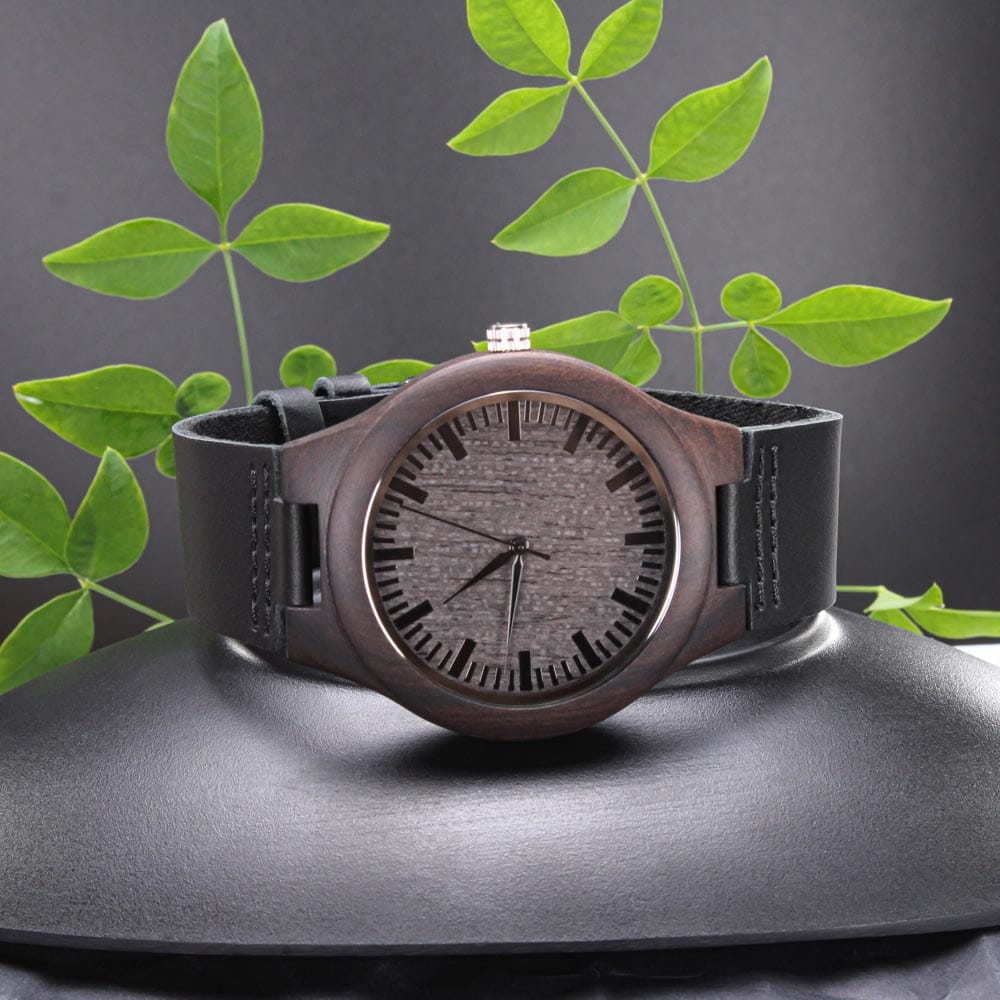 To My Stepdad – You Stepped Up Like A Real Dad Wooden Watch Gift