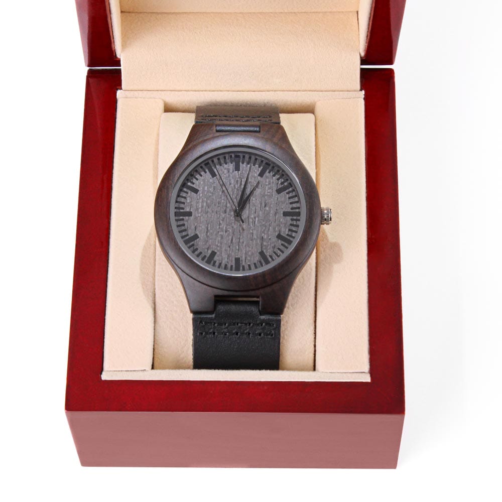 To My Stepdad – You Stepped Up Like A Real Dad Wooden Watch Gift