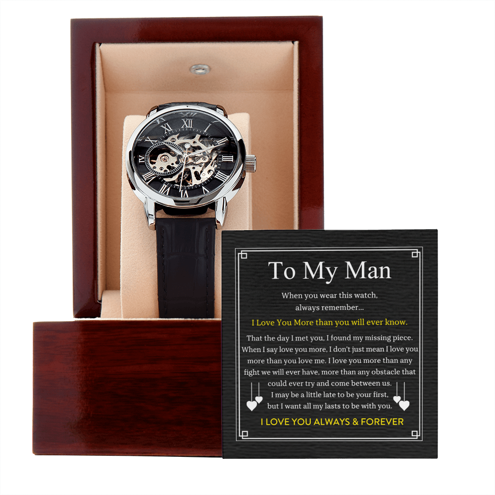To My Man Skeleton Watch – A Timeless Gift from a Wife Who Loves Deeply