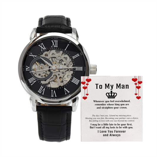 To My Man – I Love You Forever Skeleton Watch