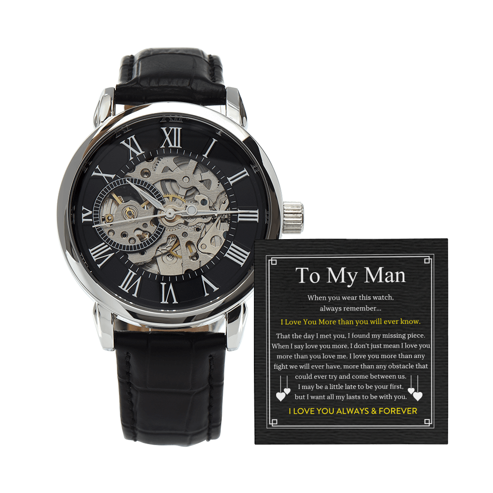 To My Man Skeleton Watch – A Timeless Gift from a Wife Who Loves Deeply