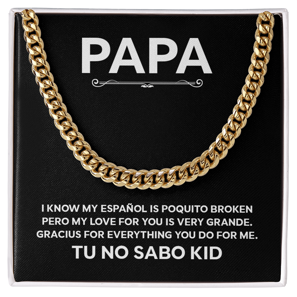 No Sabo Kid Gift For Papa – Funny Cuban Link Chain