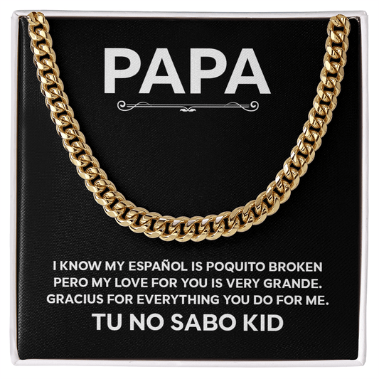 No Sabo Kid Gift For Papa – Funny Cuban Link Chain