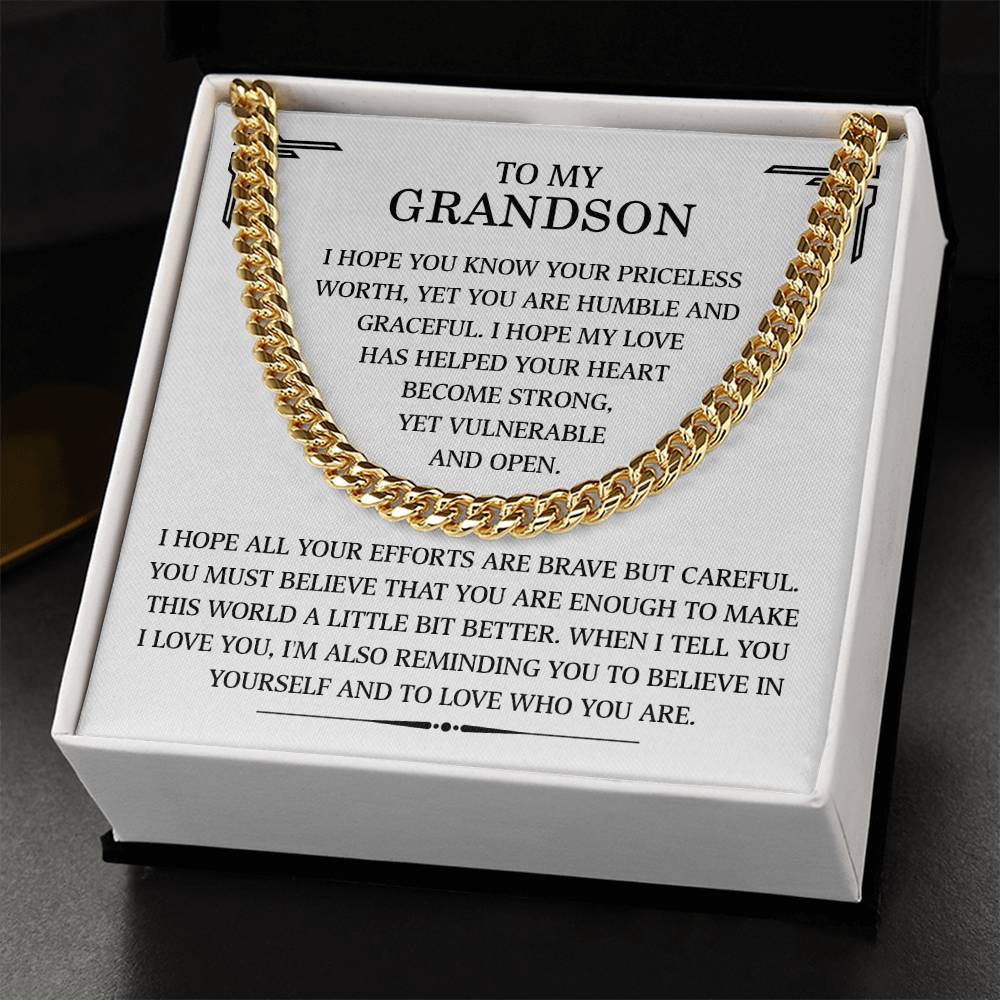 To My Grandson - Become Strong (Cuban Link Chain)