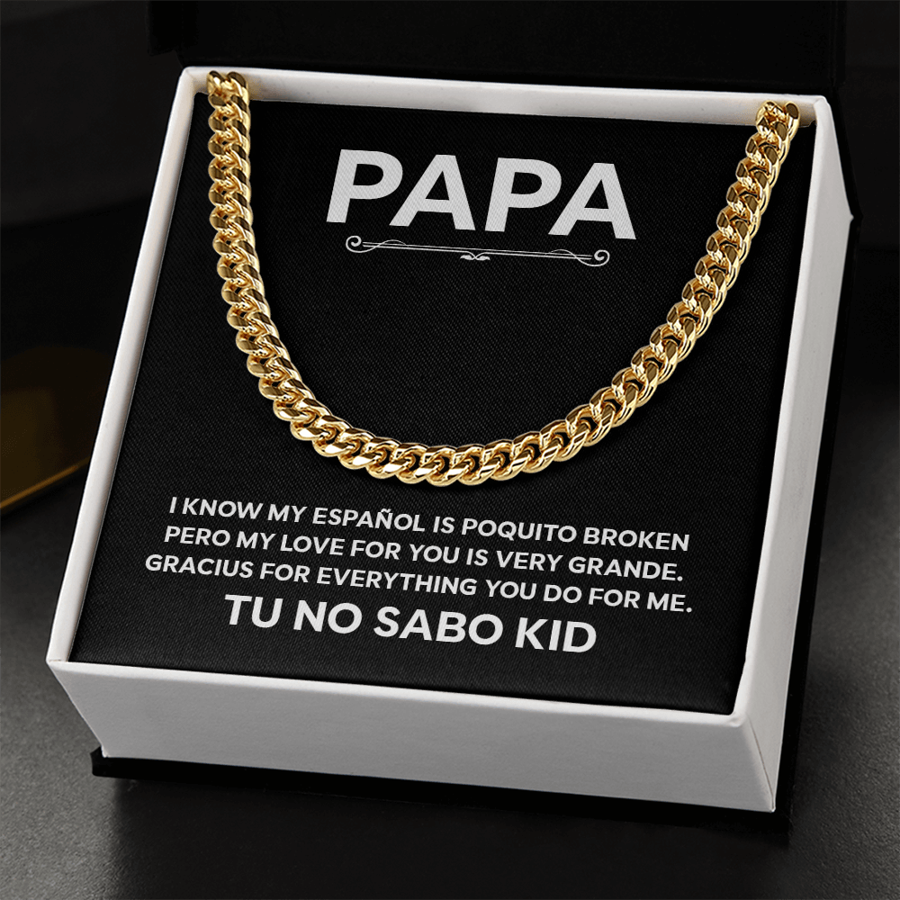 No Sabo Kid Gift For Papa – Funny Cuban Link Chain