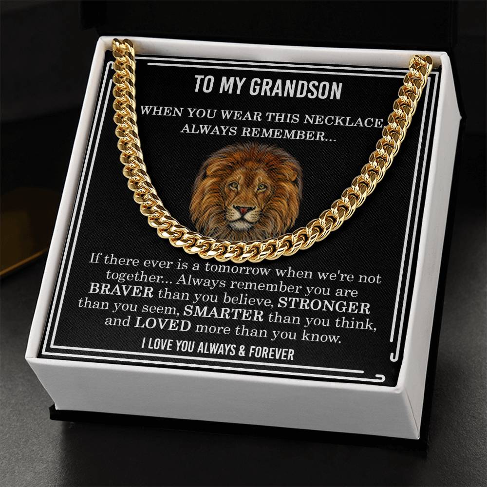 To My Grandson - Always Remember (Cuban Link Chain)