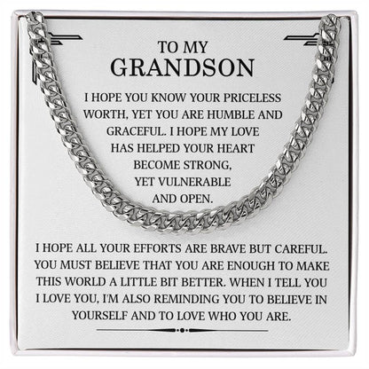 To My Grandson - Become Strong (Cuban Link Chain)