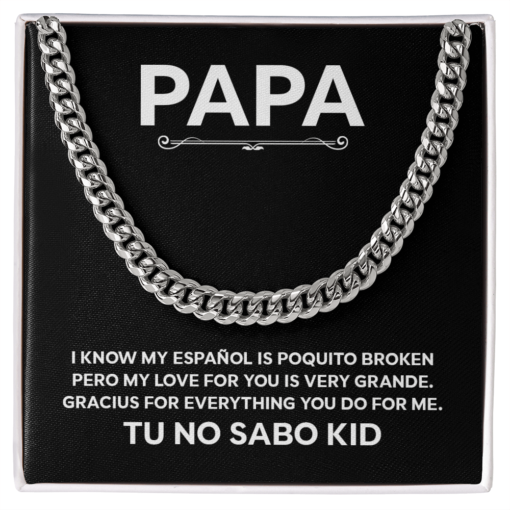 No Sabo Kid Gift For Papa – Funny Cuban Link Chain