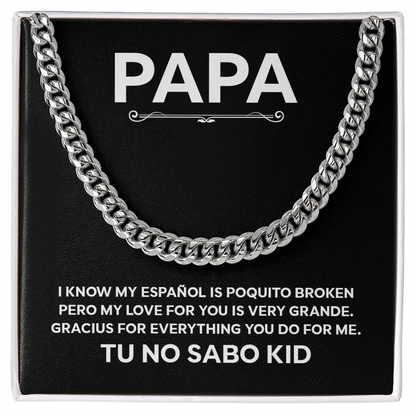No Sabo Kid Gift For Papa – Funny Cuban Link Chain