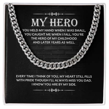 To My Hero Dad – Meaningful Cuban Link Chain Gift