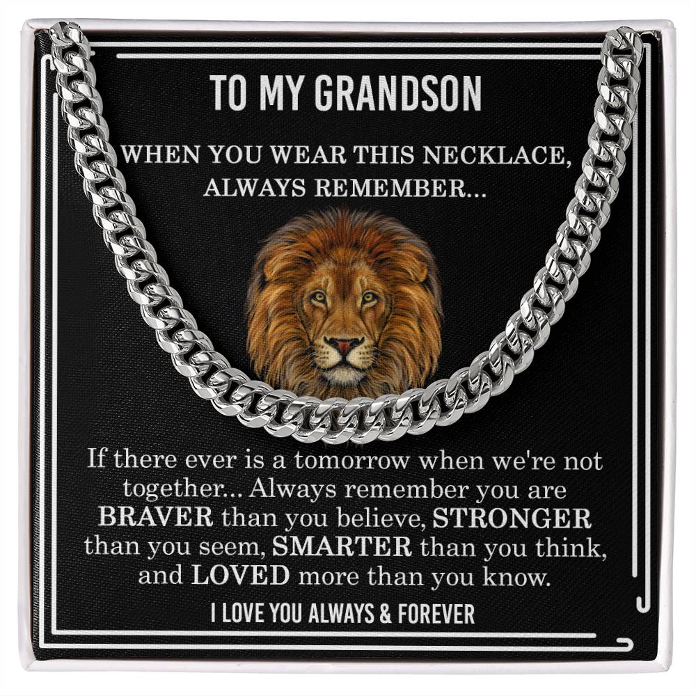 To My Grandson - Always Remember (Cuban Link Chain)