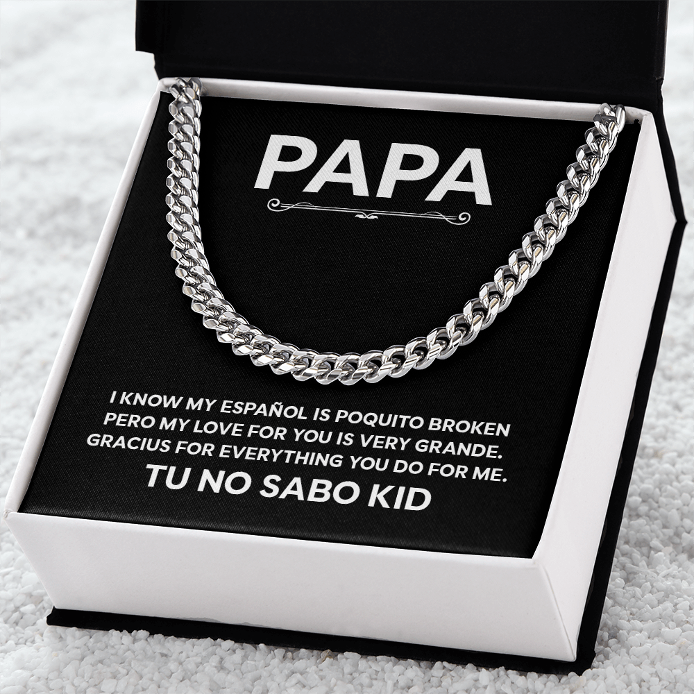 No Sabo Kid Gift For Papa – Funny Cuban Link Chain