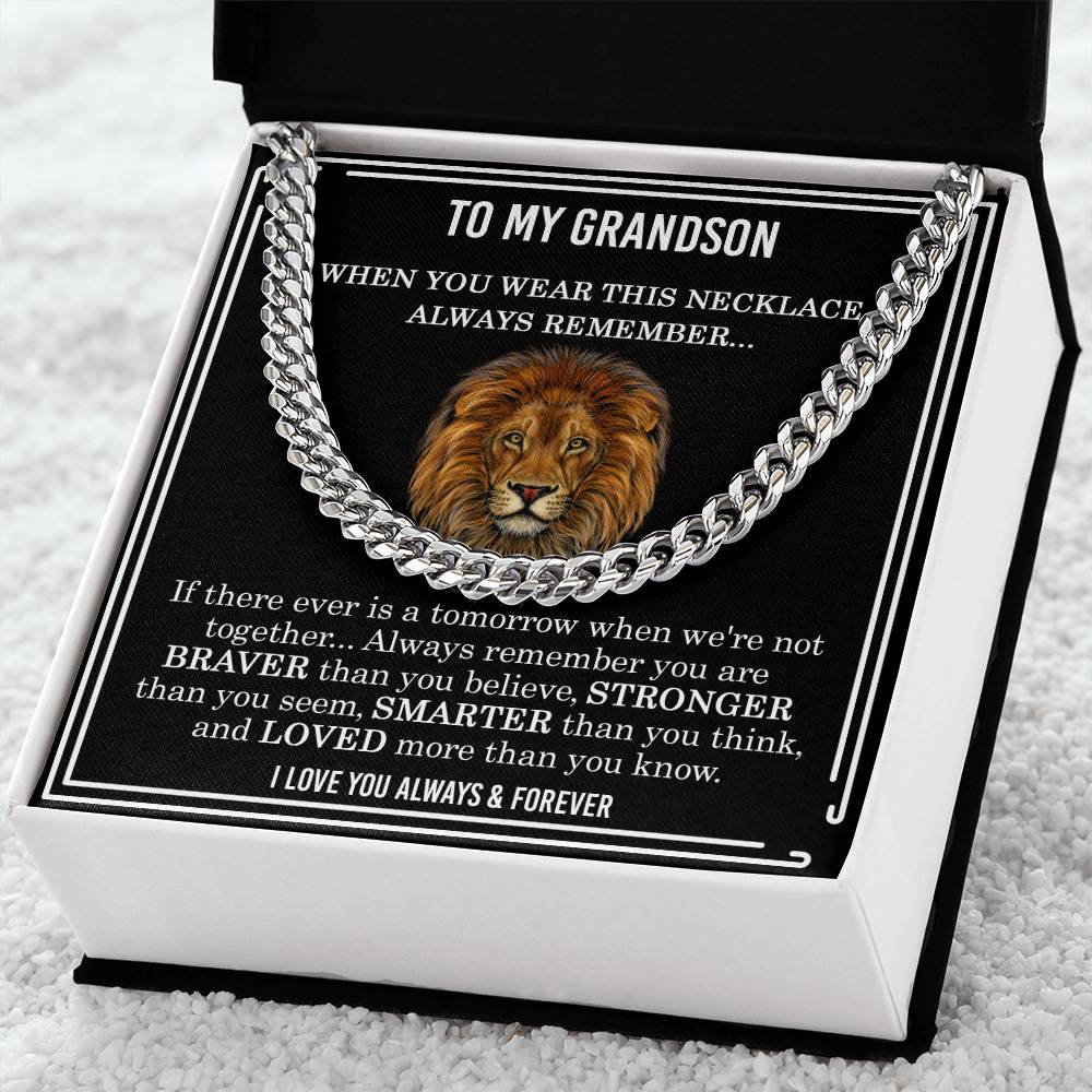 To My Grandson - Always Remember (Cuban Link Chain)