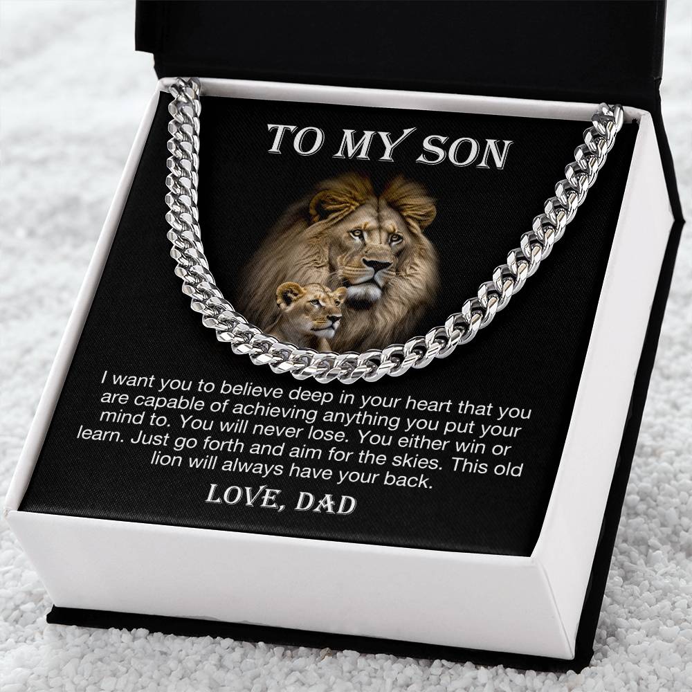 To My Son - Believe Deep In Your Heart (Cuban Link Chain)