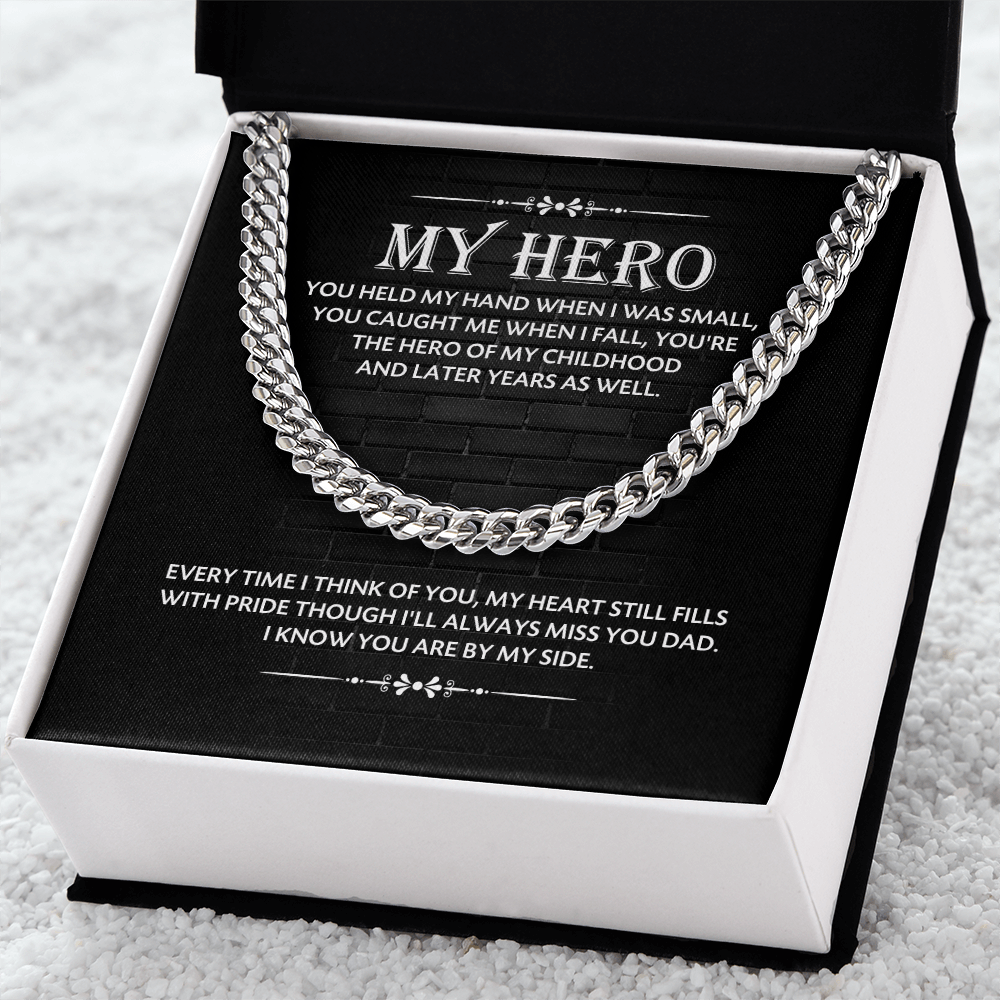 To My Hero Dad – Meaningful Cuban Link Chain Gift