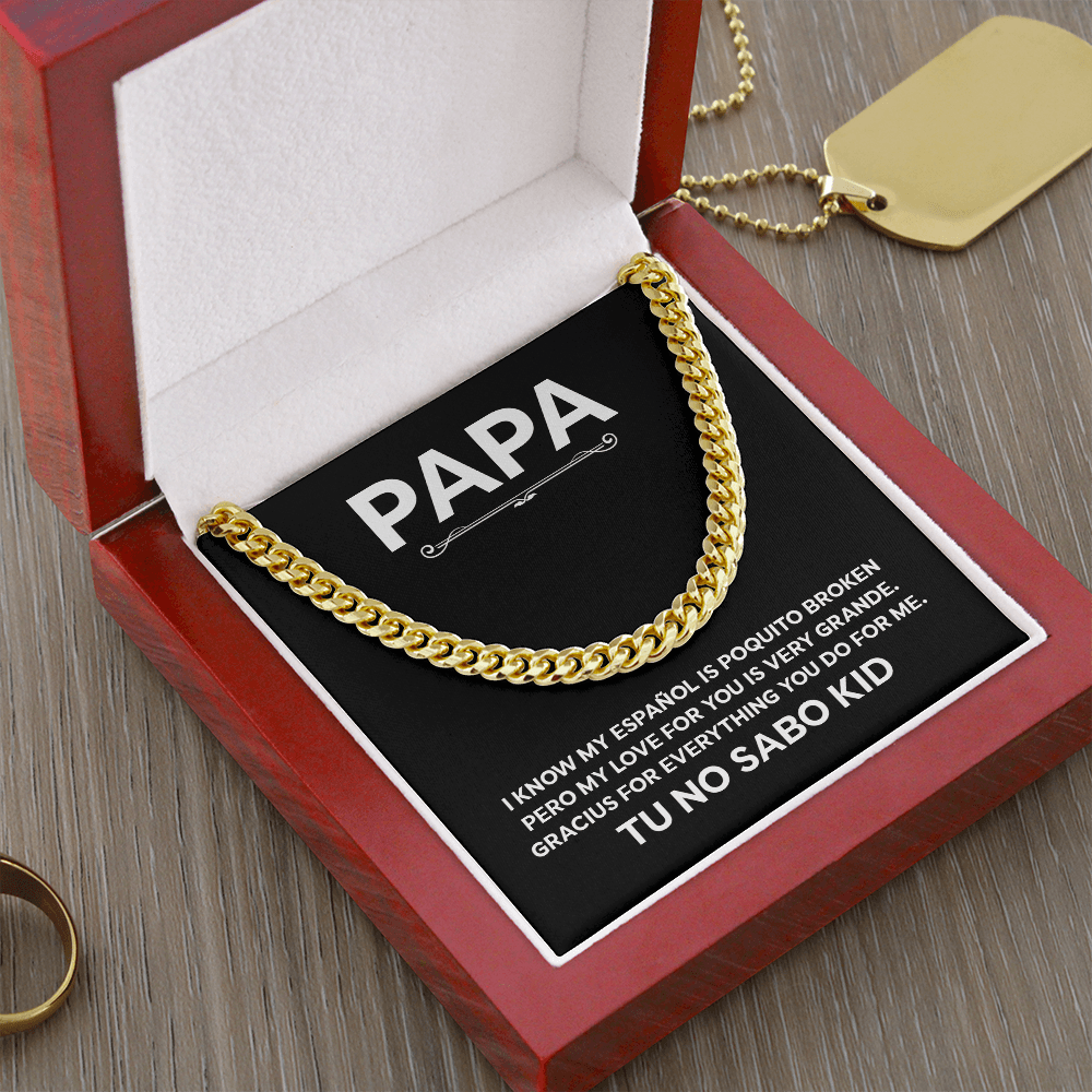 No Sabo Kid Gift For Papa – Funny Cuban Link Chain