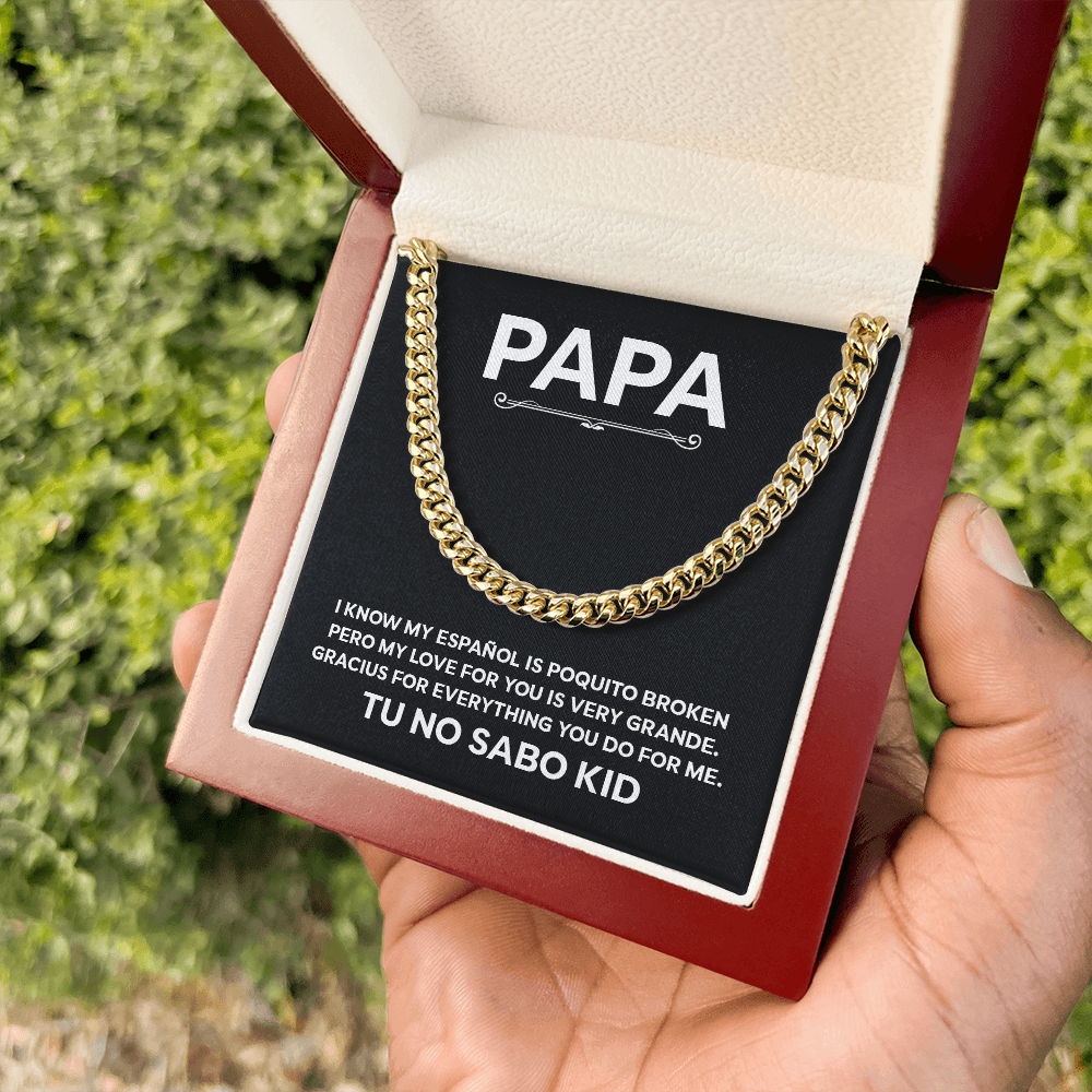 No Sabo Kid Gift For Papa – Funny Cuban Link Chain