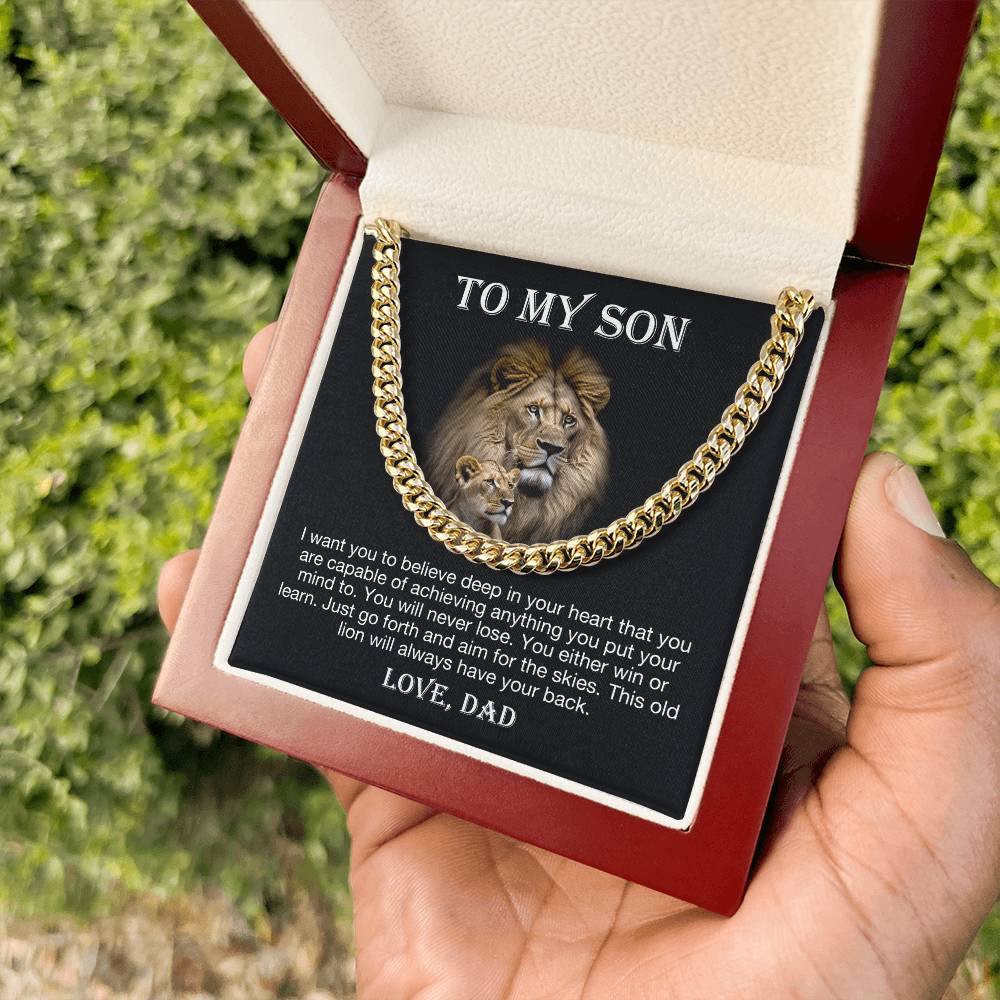 To My Son - Believe Deep In Your Heart (Cuban Link Chain)