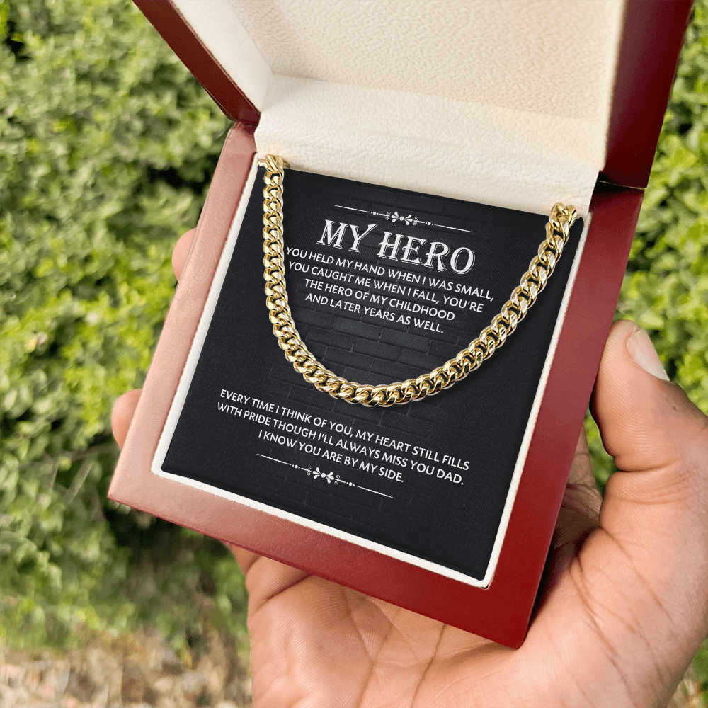 To My Hero Dad – Meaningful Cuban Link Chain Gift
