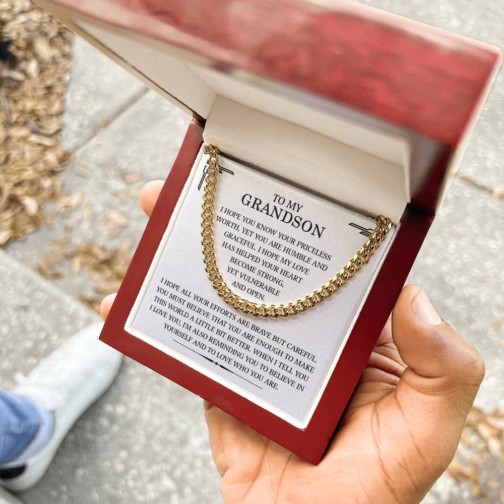 To My Grandson - Become Strong (Cuban Link Chain)