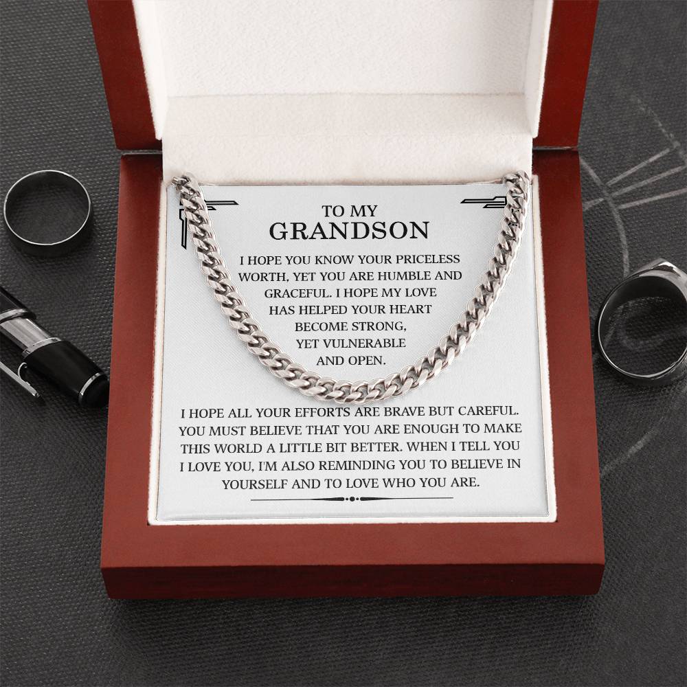 To My Grandson - Become Strong (Cuban Link Chain)