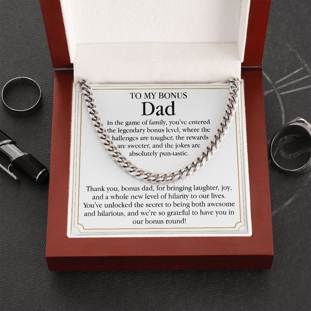 To My Bonus Dad - In The Game Of Family (Cuban Link Chain)