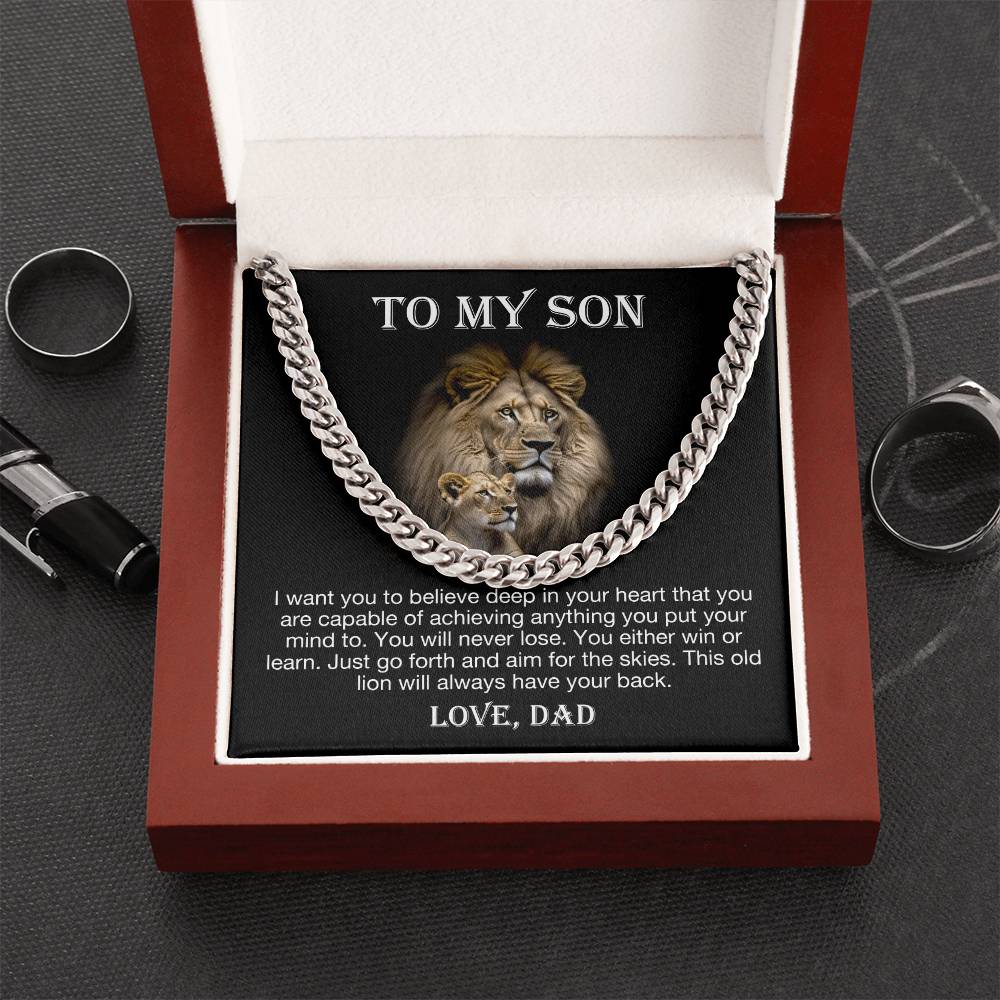 To My Son - Believe Deep In Your Heart (Cuban Link Chain)