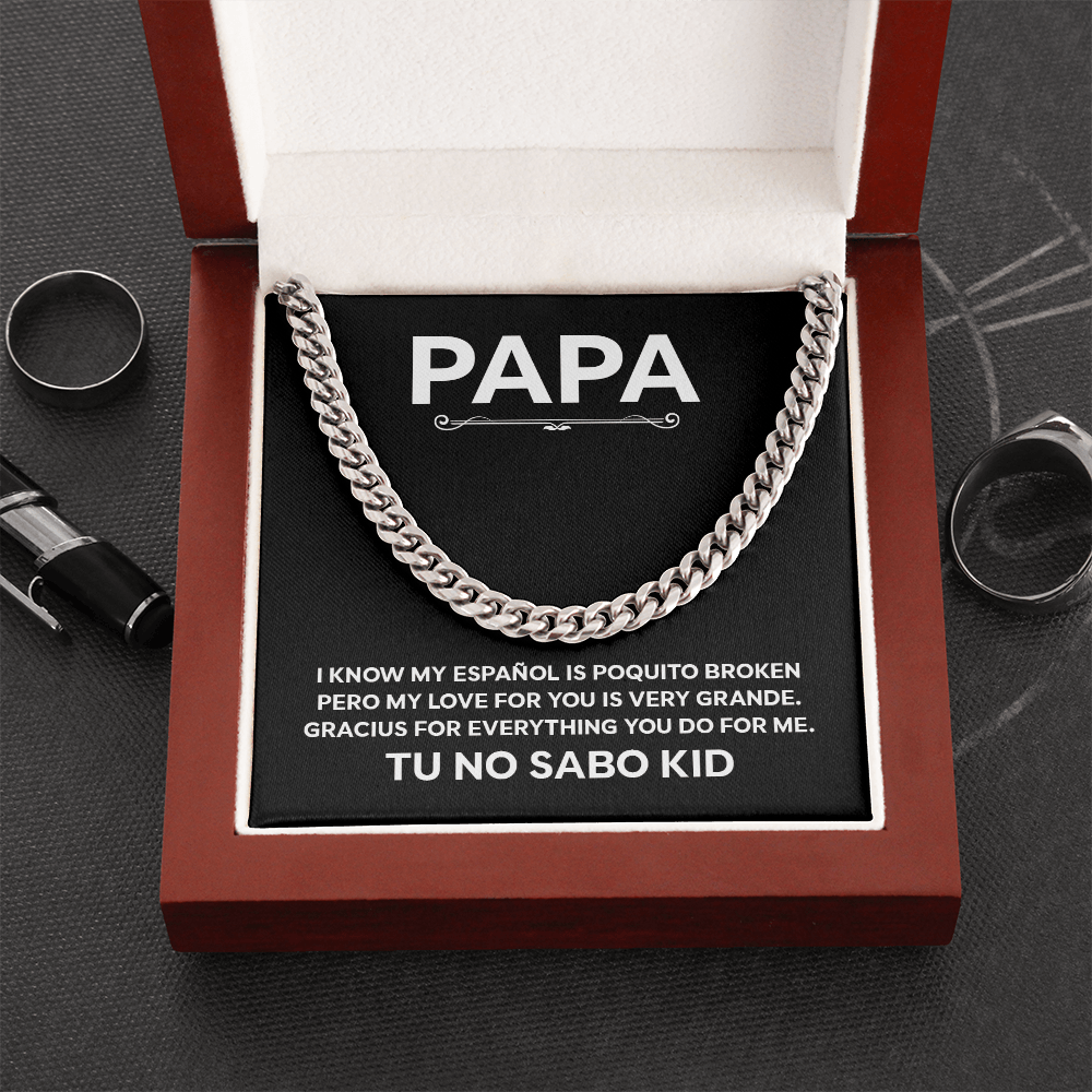 No Sabo Kid Gift For Papa – Funny Cuban Link Chain
