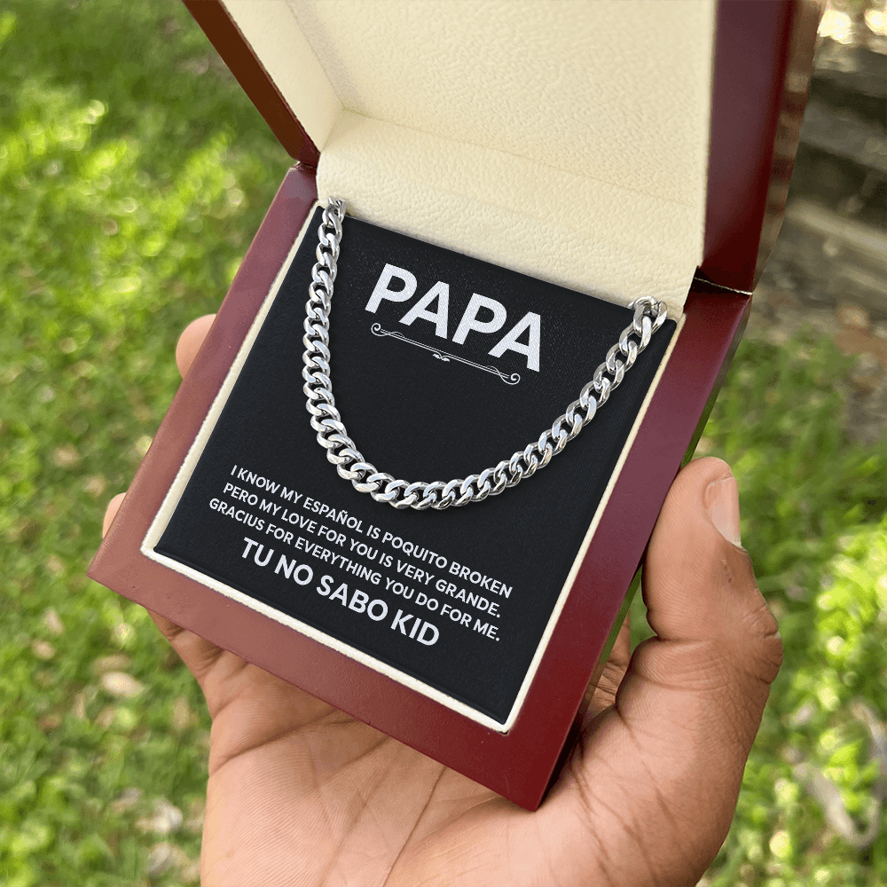 No Sabo Kid Gift For Papa – Funny Cuban Link Chain