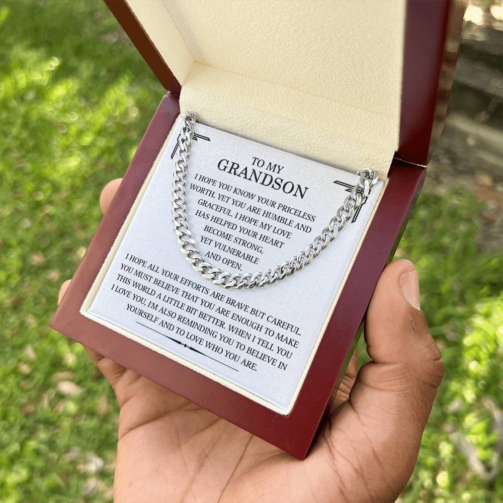 To My Grandson - Become Strong (Cuban Link Chain)