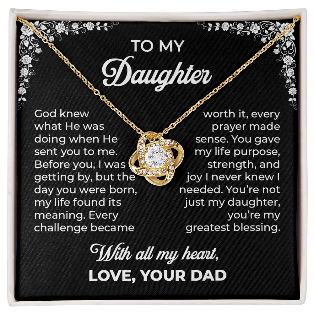 To My Daughter – You're My Greatest Blessing | Love Knot Necklace