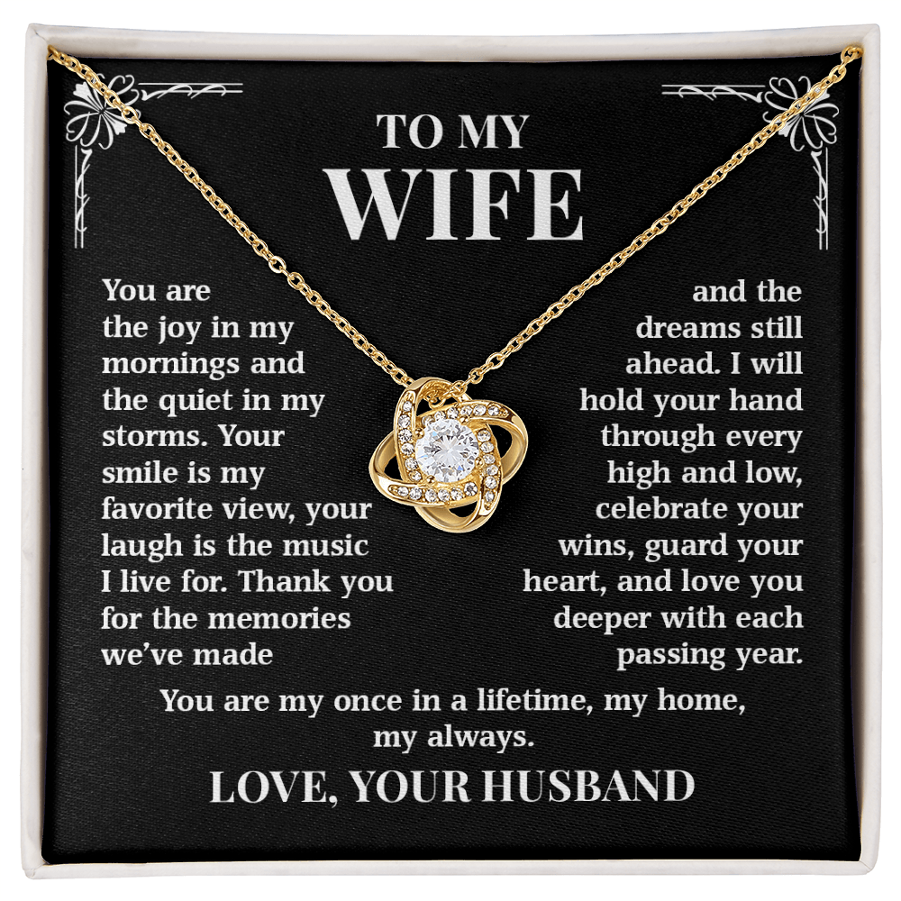 To My Wife – My Home, My Always | Love Knot Necklace