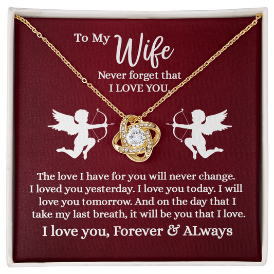 To My Wife Necklace – Forever & Always Love Gift