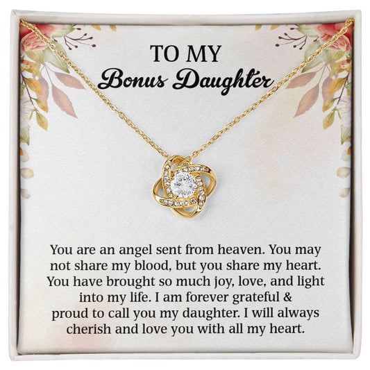 To My Bonus Daughter – You Are an Angel Necklace