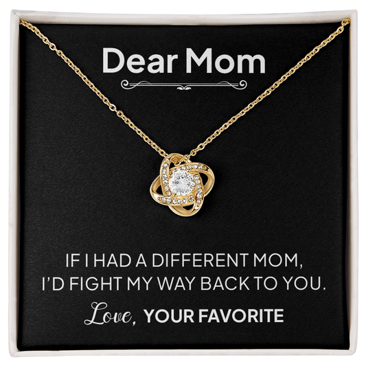 Dear Mom Necklace – I'd Fight My Way Back to You Gift for Mom