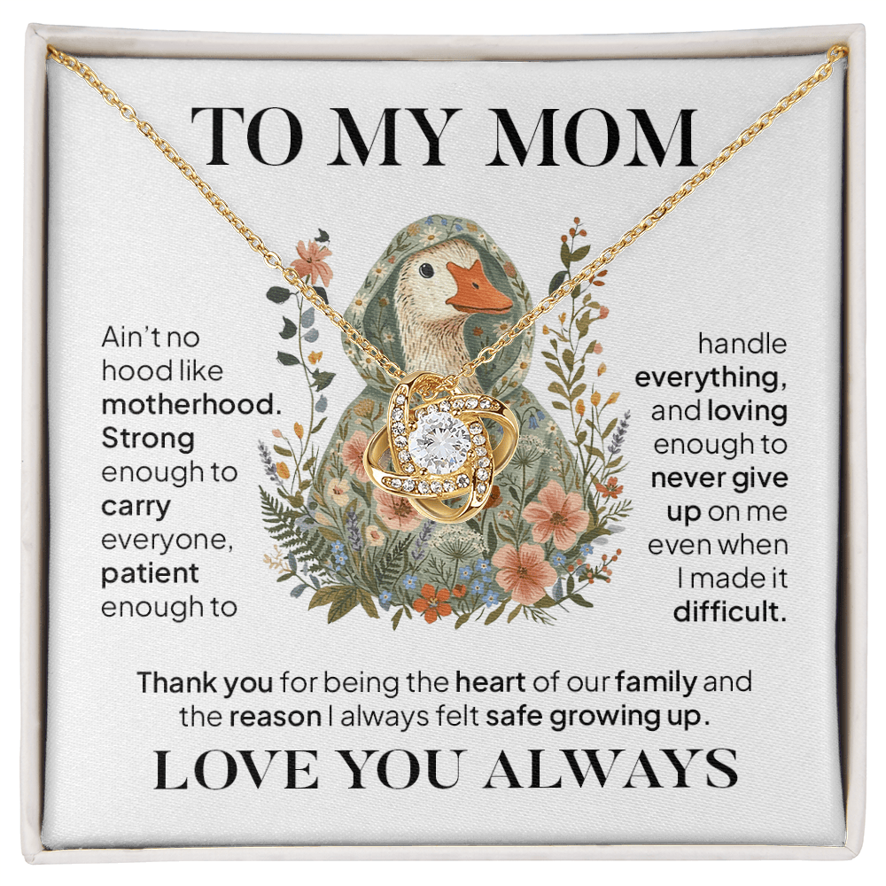 To My Mom Necklace – Ain't No Hood Like Motherhood Gift
