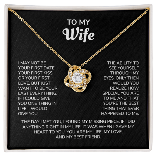 To My Wife – My Last Everything | Love Knot Necklace