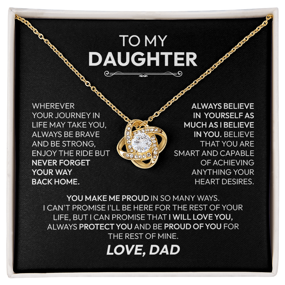 To My Daughter – You Are My Sunshine | Love Knot Necklace