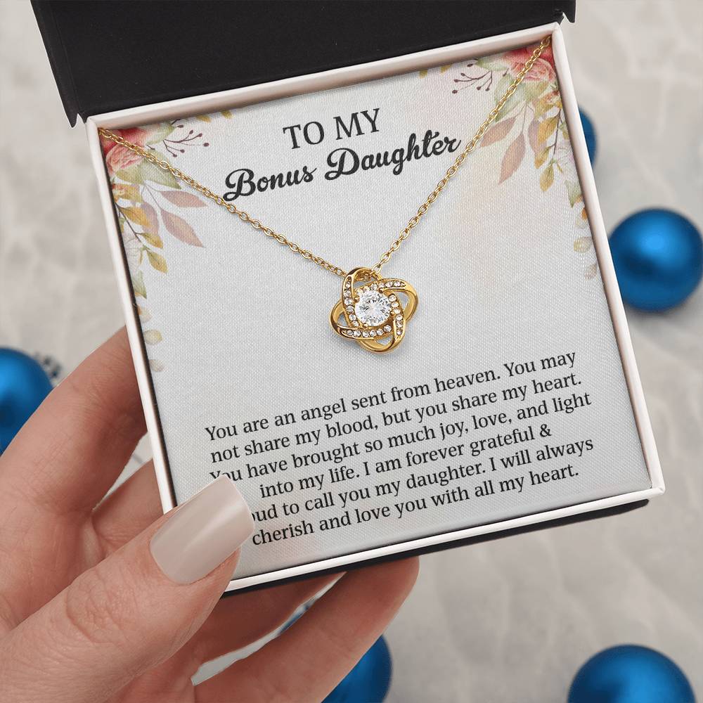 To My Bonus Daughter – You Are an Angel Necklace