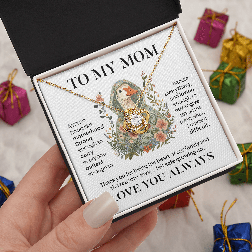 To My Mom Necklace – Ain't No Hood Like Motherhood Gift