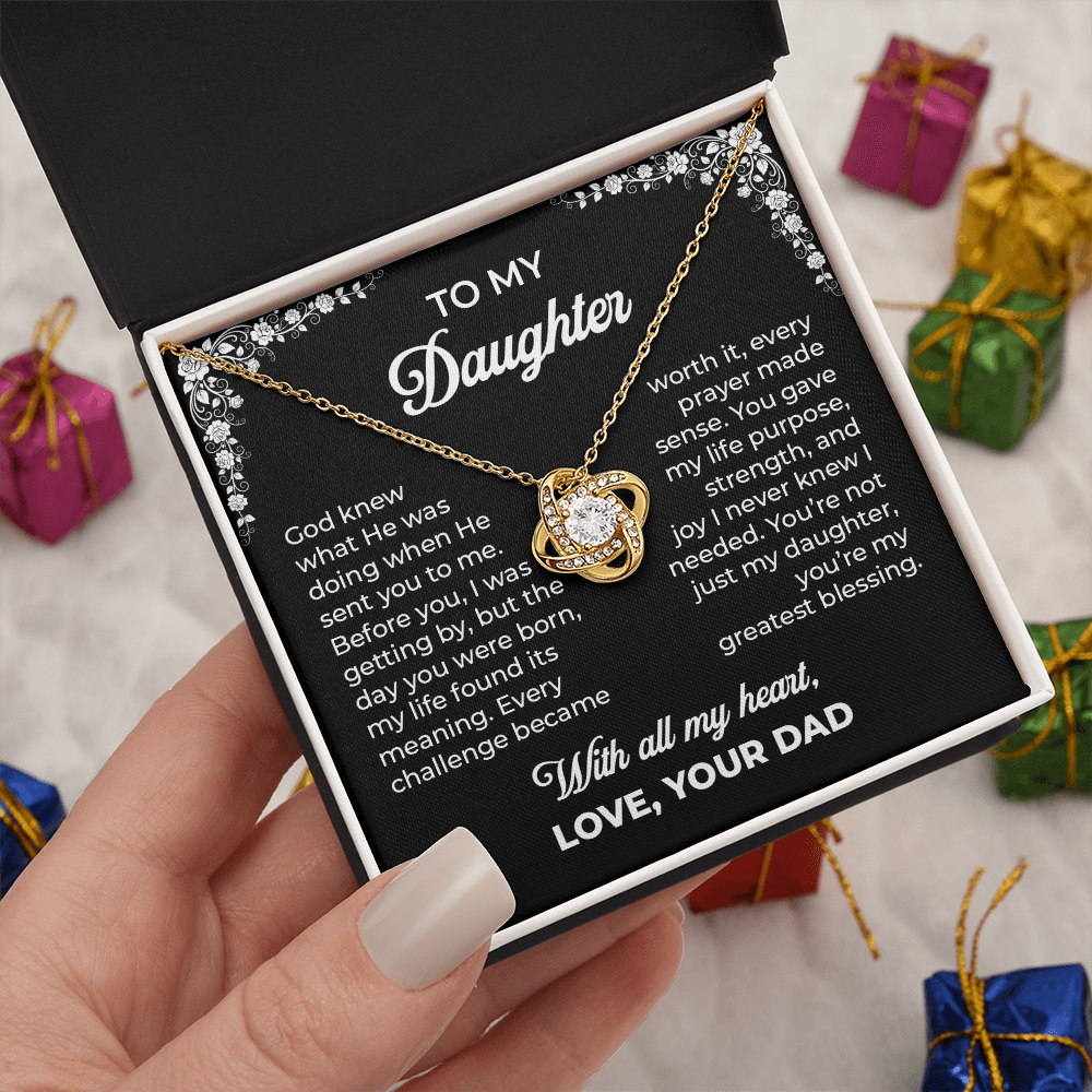 To My Daughter – You're My Greatest Blessing | Love Knot Necklace