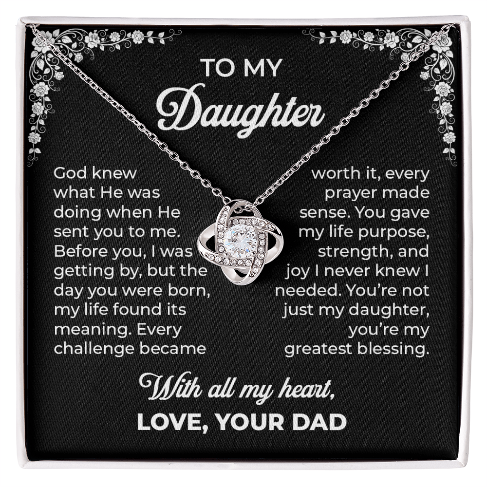 To My Daughter – You're My Greatest Blessing | Love Knot Necklace
