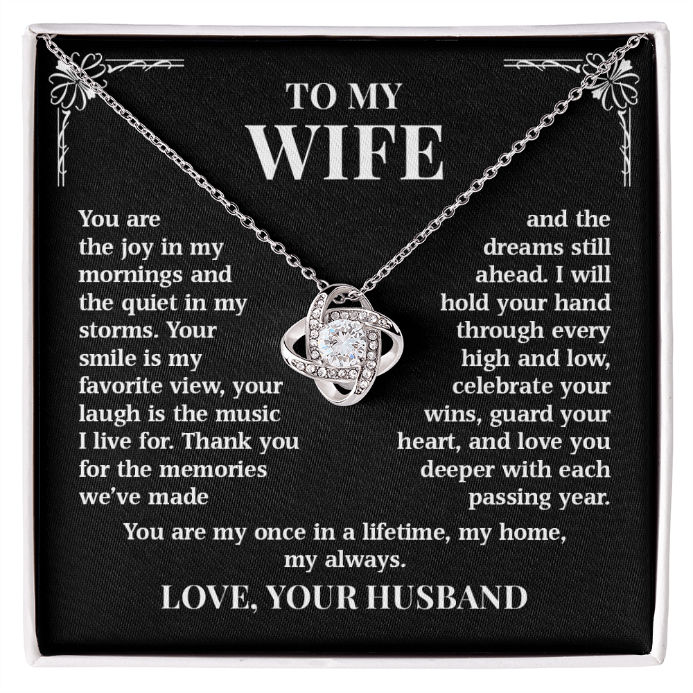 To My Wife – My Home, My Always | Love Knot Necklace