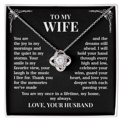 To My Wife – My Home, My Always | Love Knot Necklace